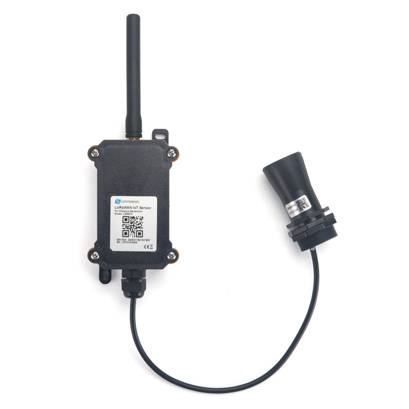 LoRaWAN ultrasonic distance meter measures tank, pond, or dam level over LoRaWAN