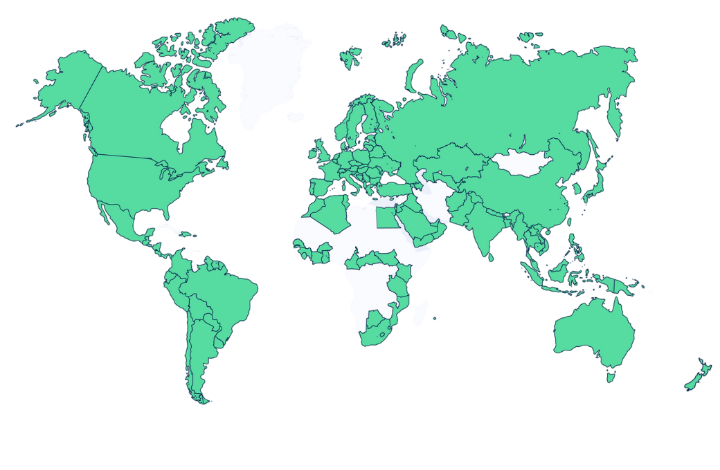 Simbase Global Network Coverage Map for LTE-M and NB-IoT SIM Cards – Over 100 Countries