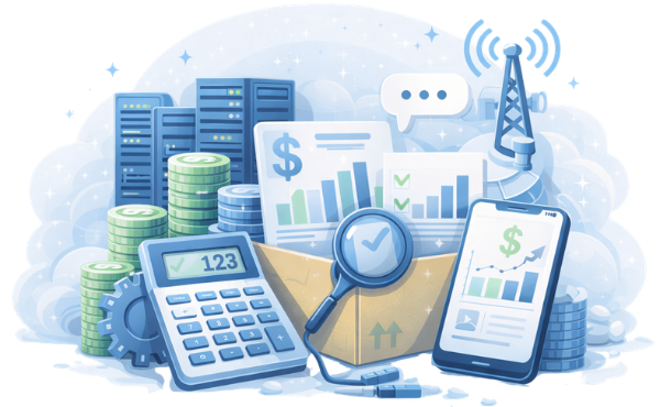Usage based IoT platform pricing with data, messaging and device monitoring costs visualised