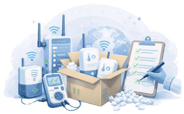 Preconfigured IoT sensors and gateway hardware prepared and tested for plug and play deployment