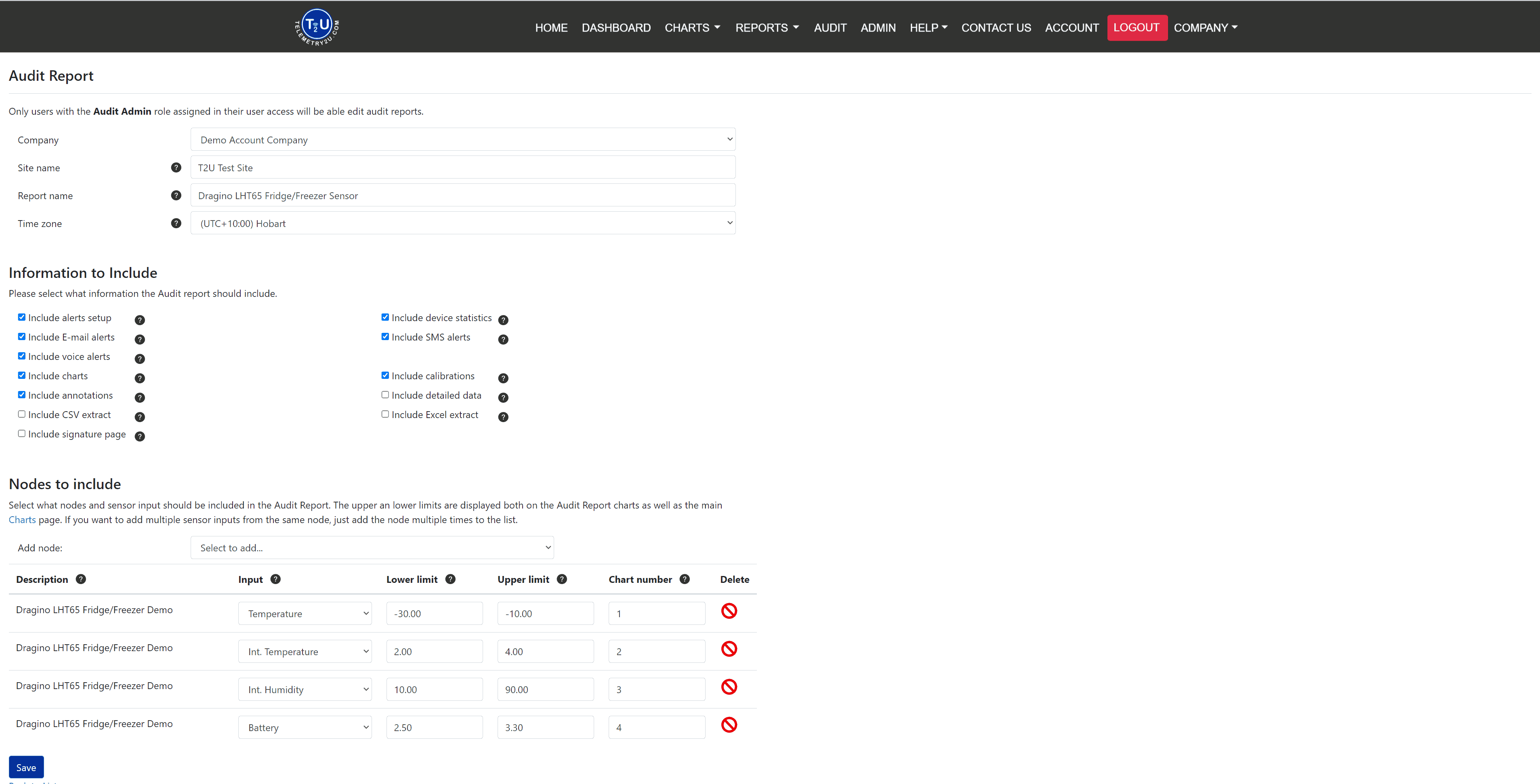 Audit Report Example Page